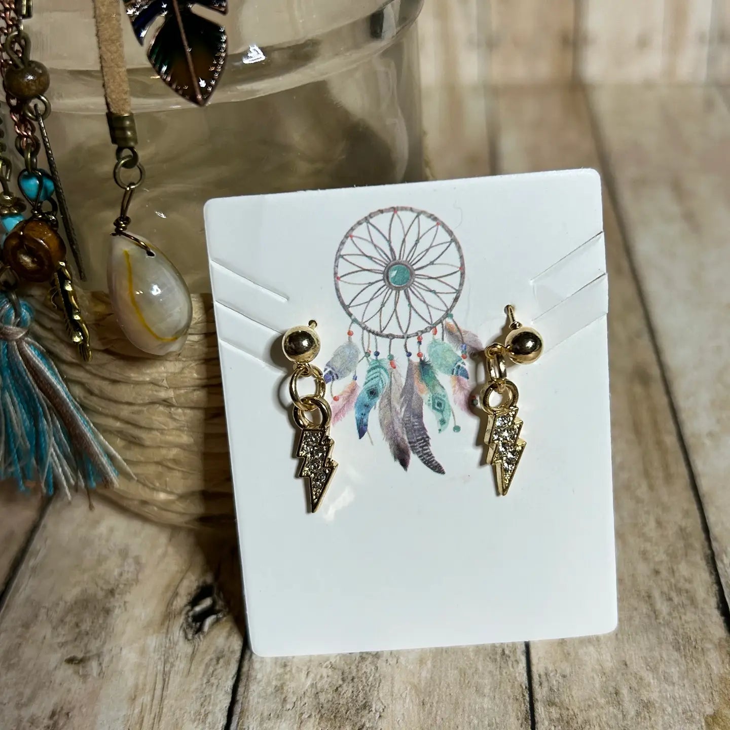 Lightning Bolt Rhinestone Earrings