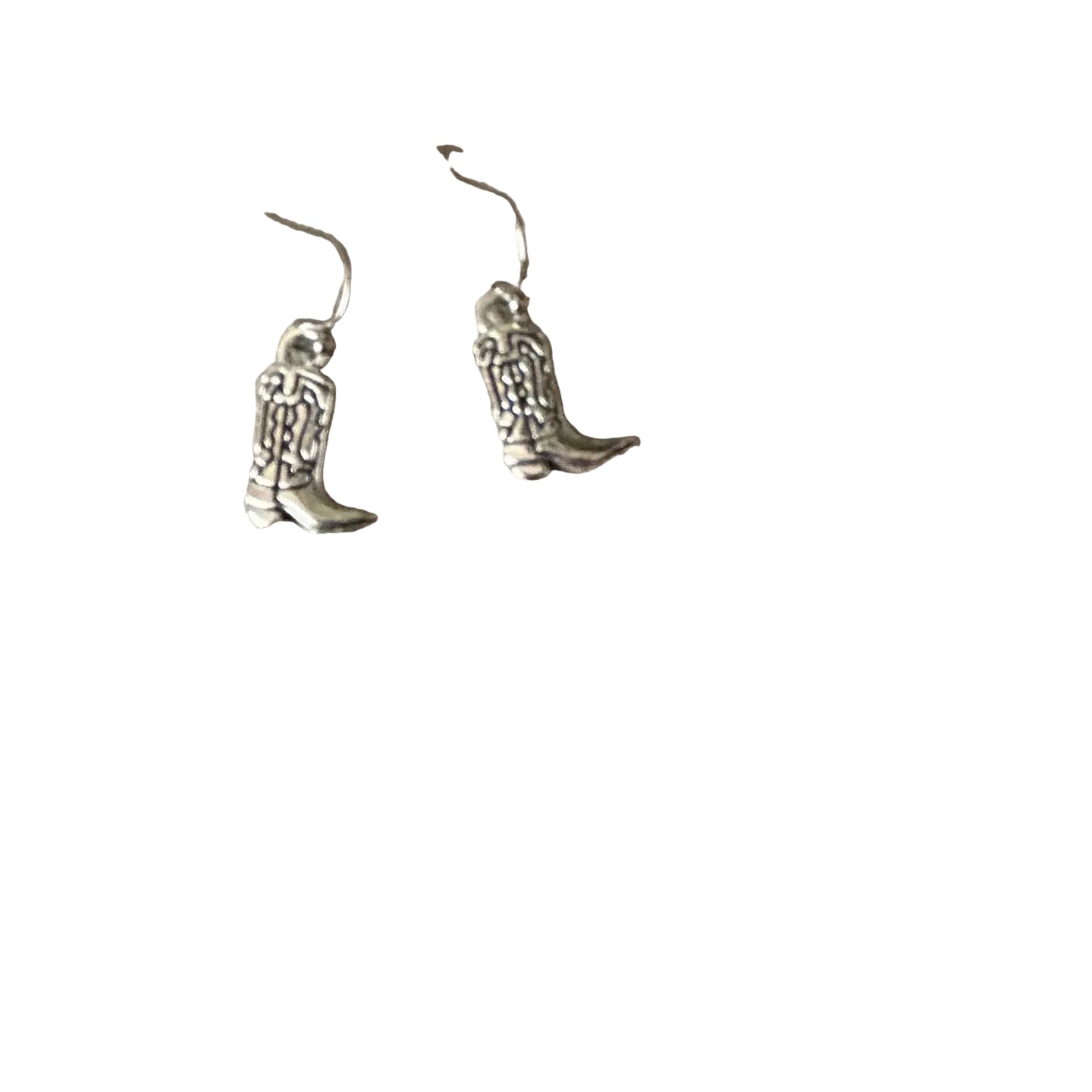 Girls Western Cowboy Boot Silver Gold Earrings