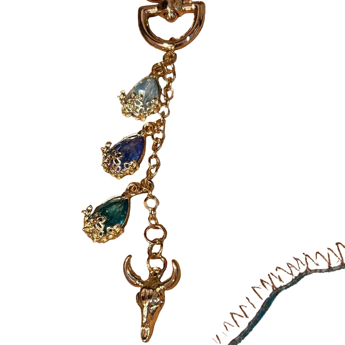 Western Heart Steer Head Keychain