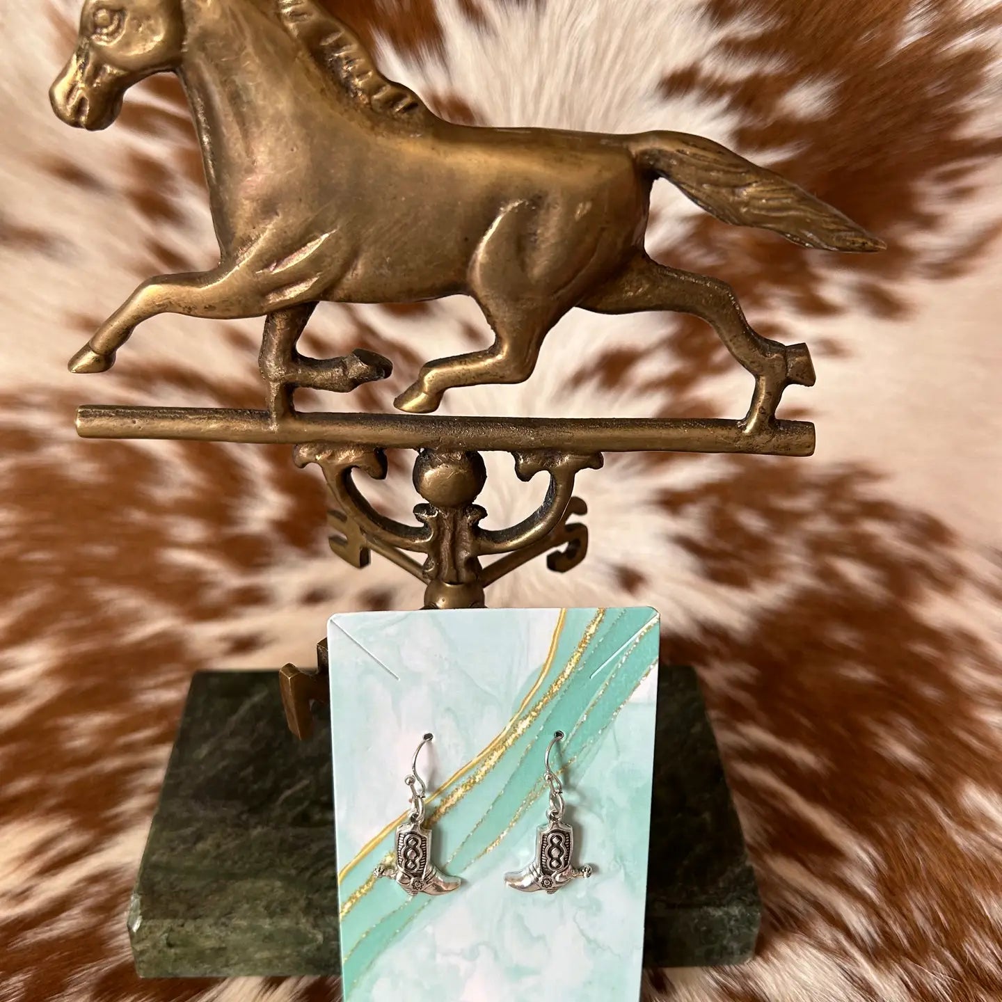 Pair of Cowboy Boots with Spurs, Fish Hook Wires