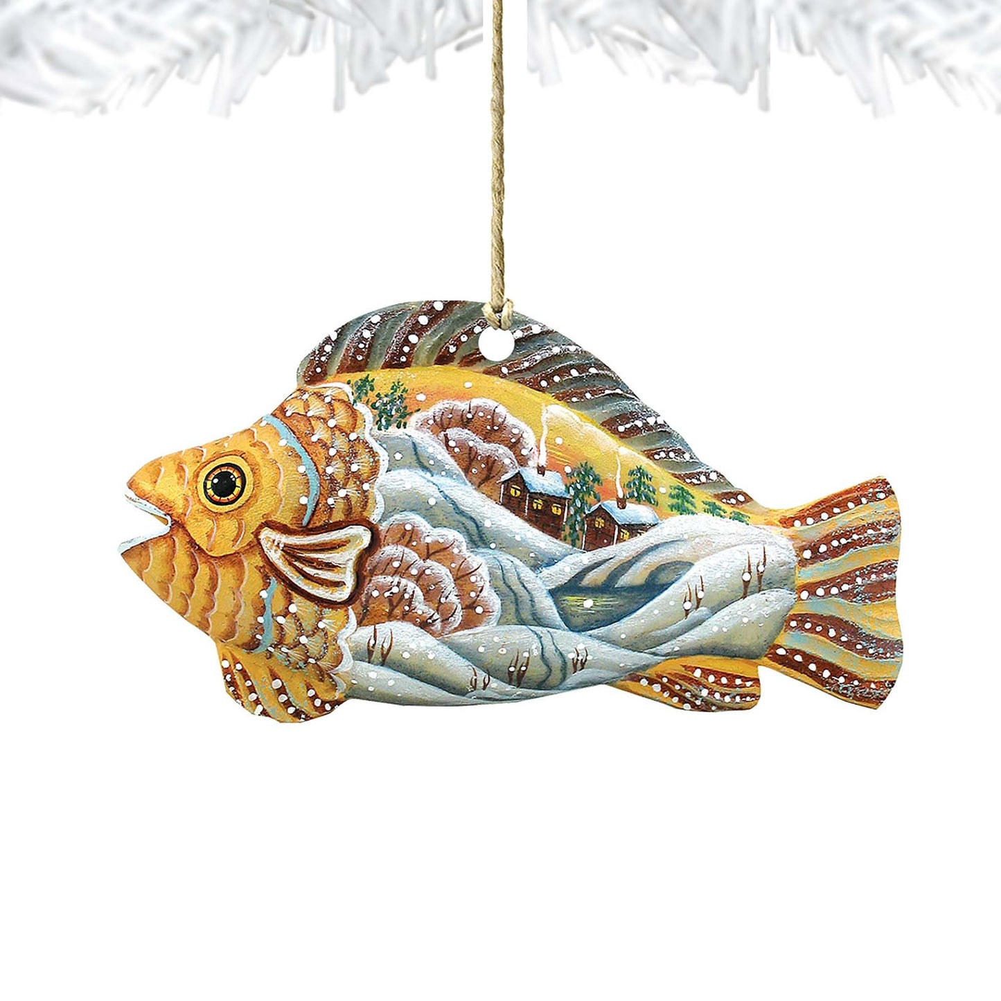 Native Fish Christmas Wooden Ornaments by G. DeBrekht - Coastal Holiday Decor - 8126132-4