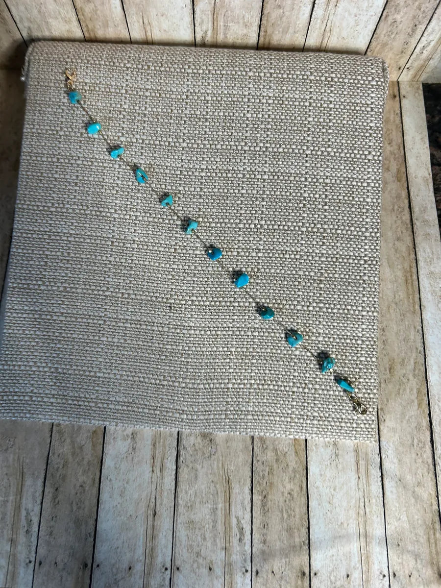 Turquoise Stones Beads Hat Chain