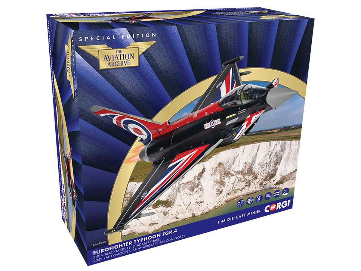 Eurofighter Typhoon FGR4 Aircraft "Blackjack RAF Typhoon Display Aircraft" (2022) British Royal Air Force "The Aviation Archive" Series 1/48 Diecast Model by Corgi-2