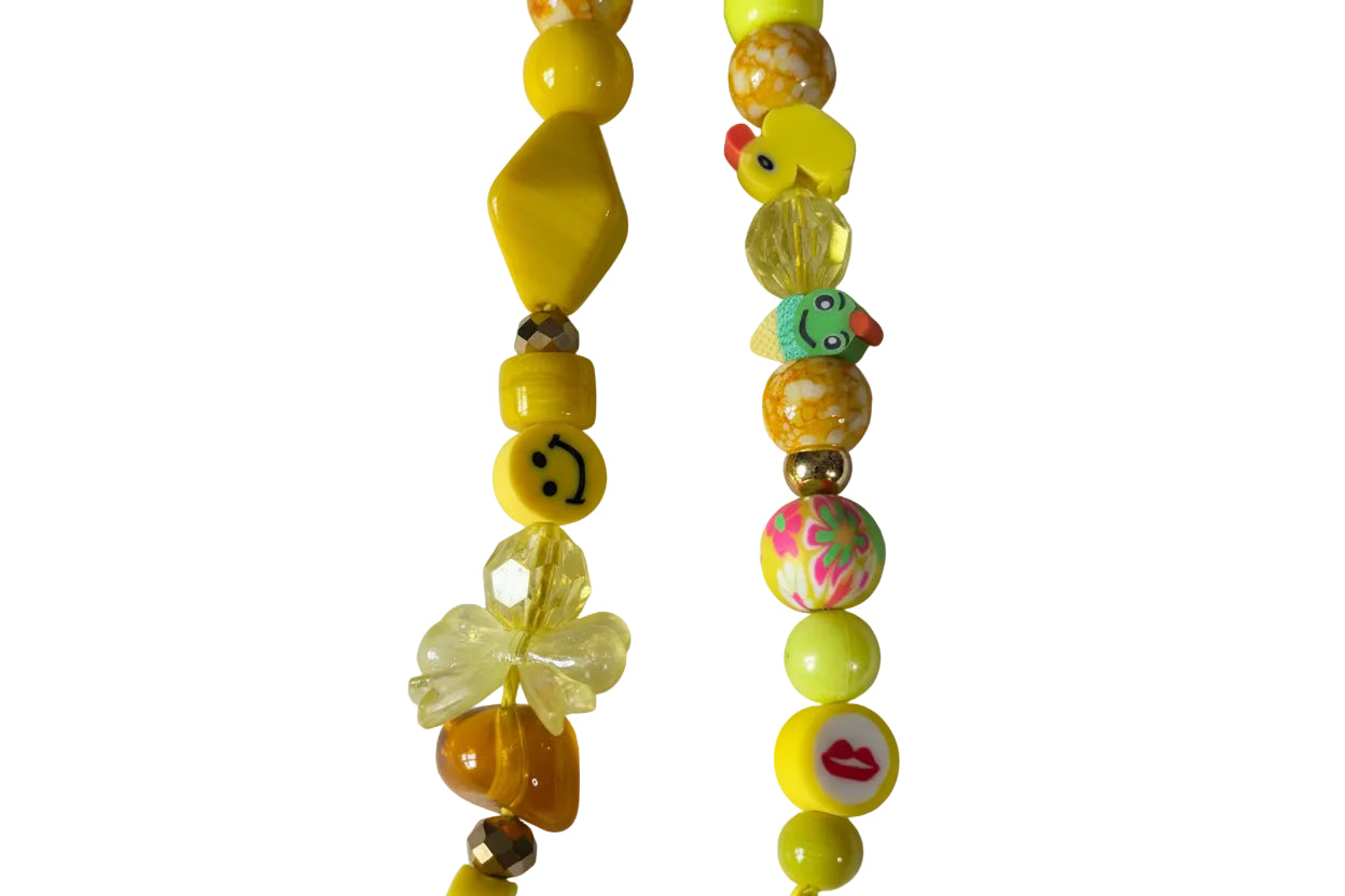 Girls Yellow Bag Charm Smily Face Ducks Octopus Back Pack Charm