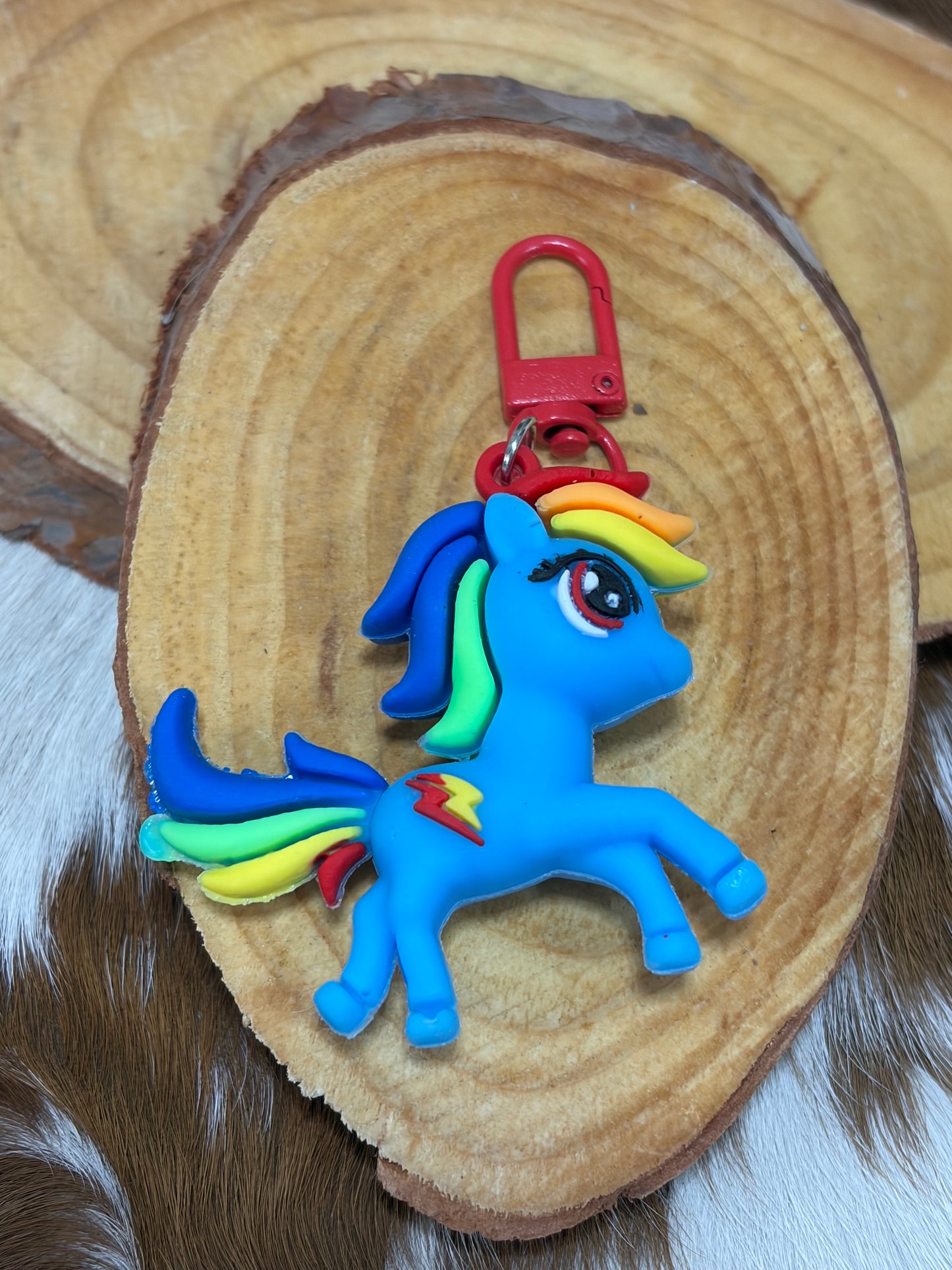Silicone Cartoon Horse Keychain Bag Charm Kids