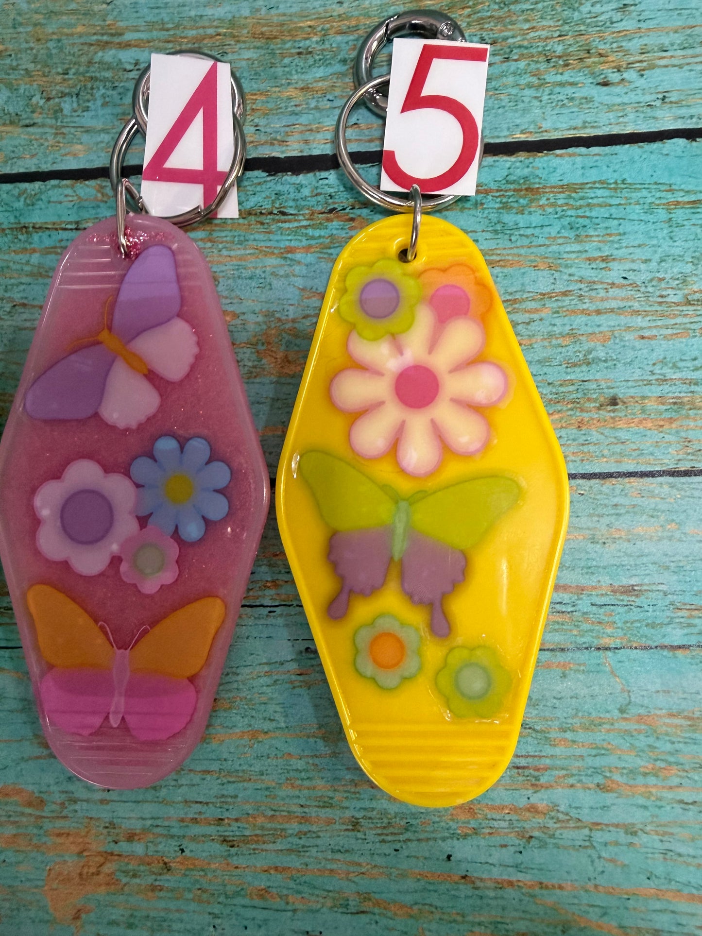 Acrylic Keychain Bag Charm Flowers Cowgirl Hat Bread Fruit