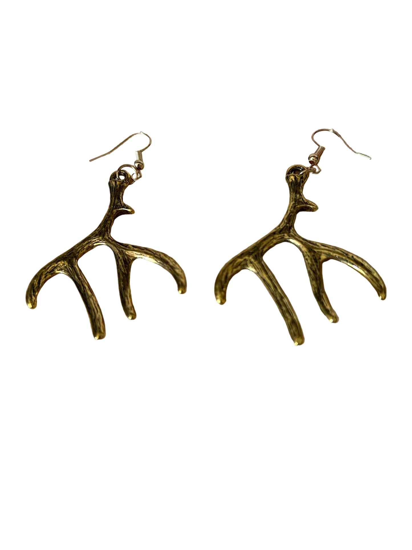 Gold Antler Rack Earrings