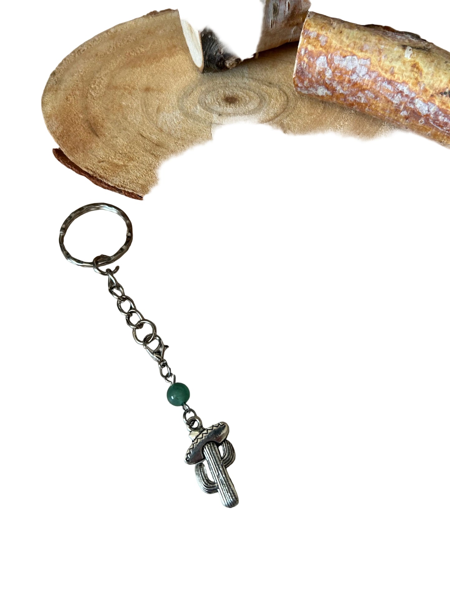 Beads Cactus Keychains Bag Charm Stones