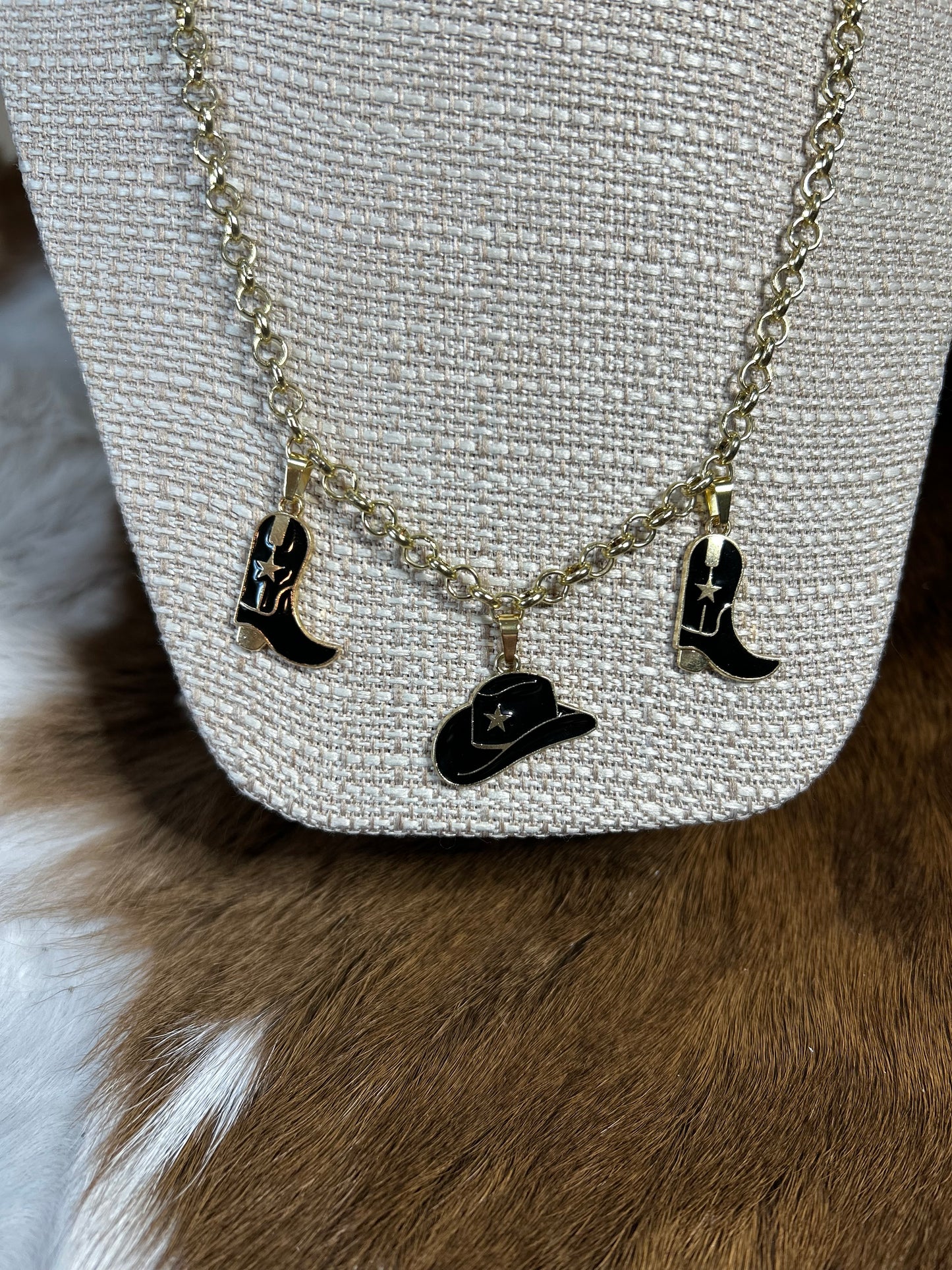 Girls Western Necklace Hat & Boot Charms