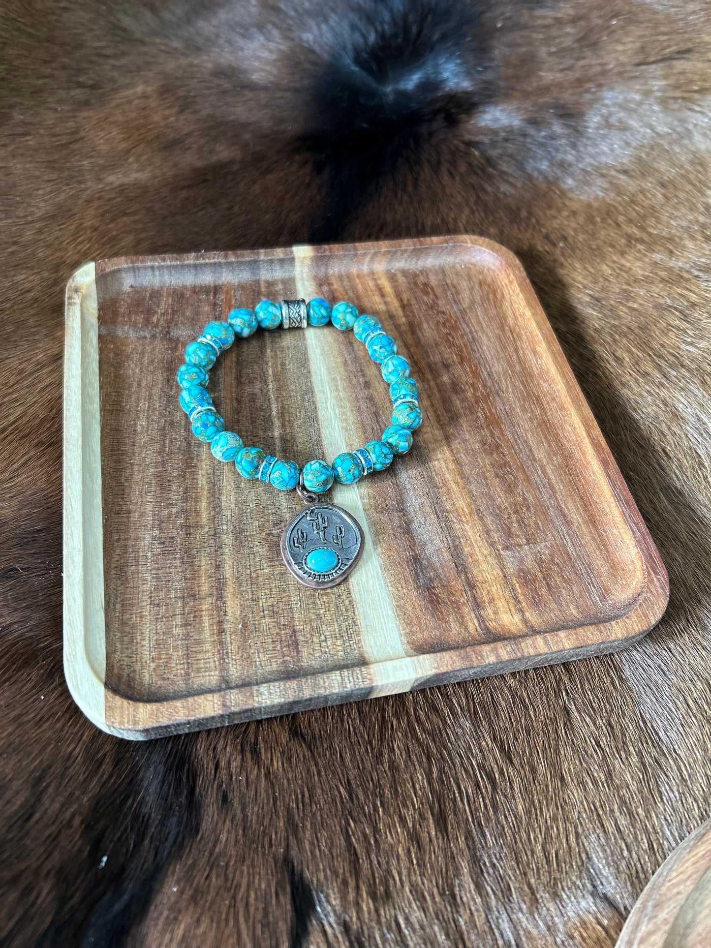 Western Beaded Bracelet with Western Charms