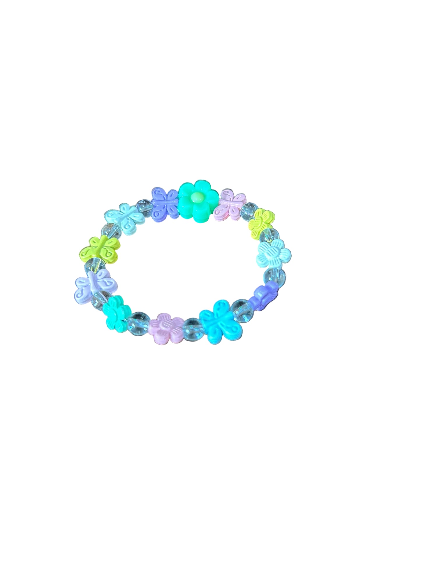 Little Girls Butterfly Stretch Beaded Bracelet
