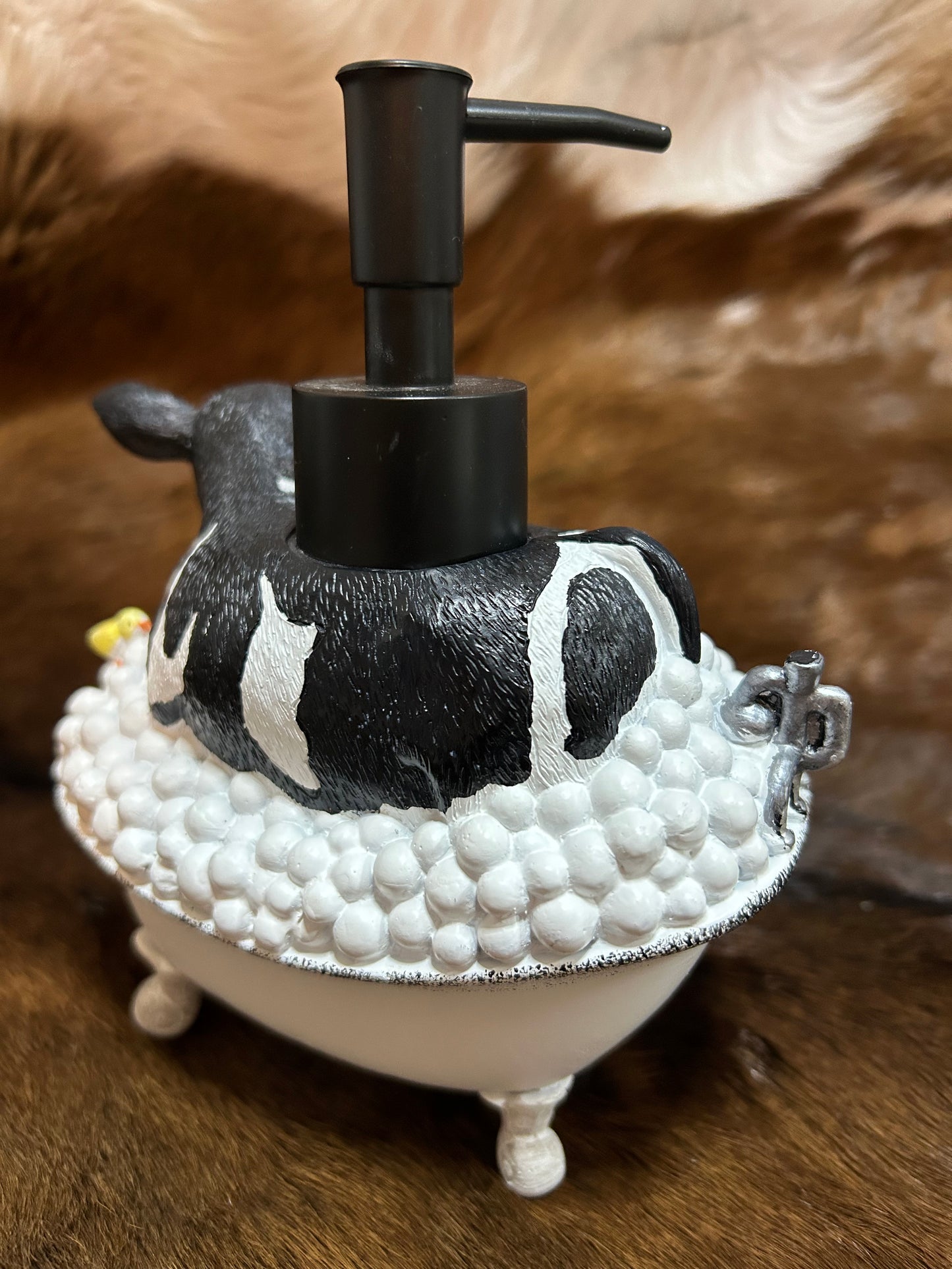 Cow Bath Tub Soap Pump Bathroom Kitchen
