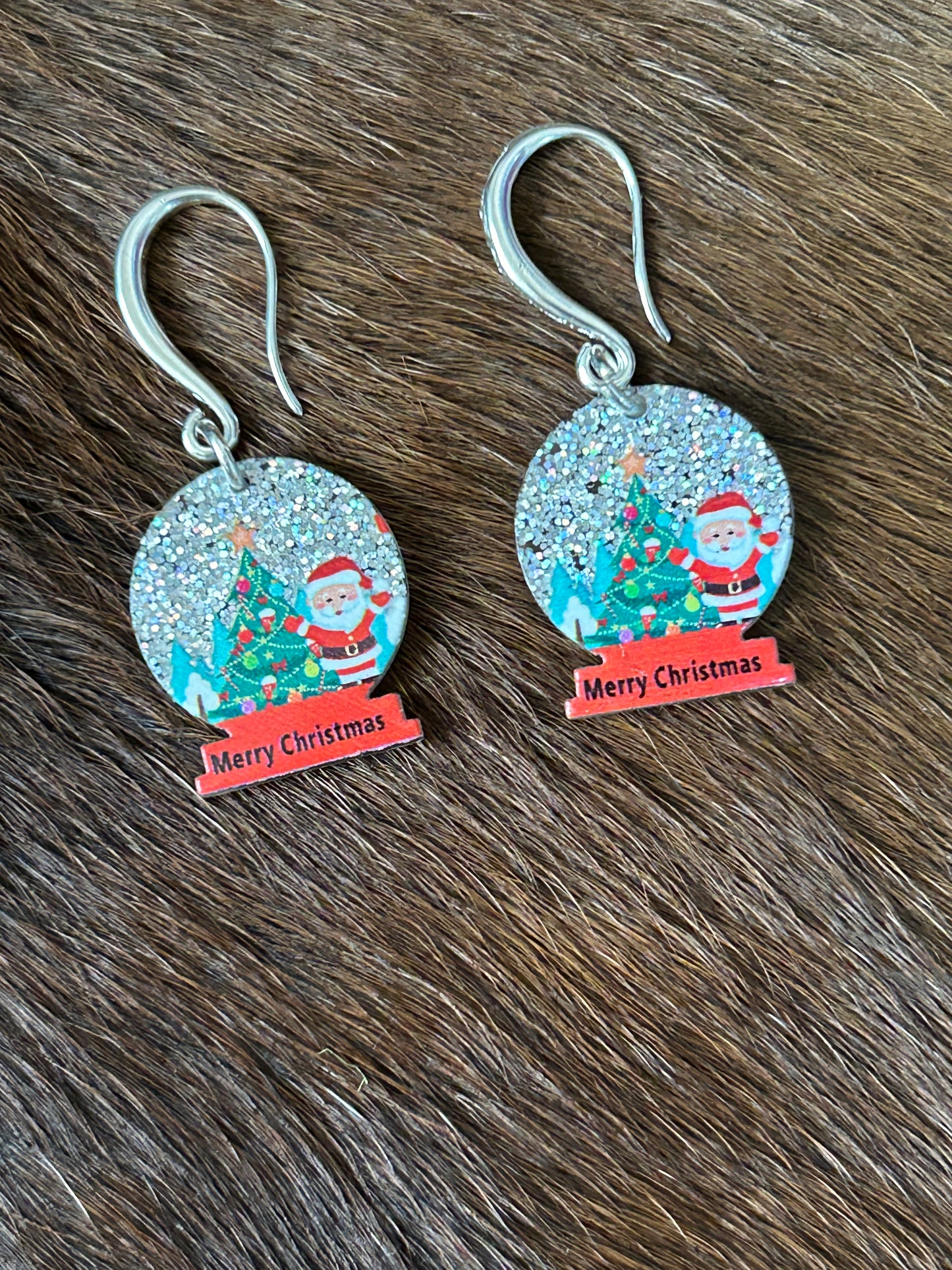 Christmas Santa Claus Tree Earrings Merry Christmas