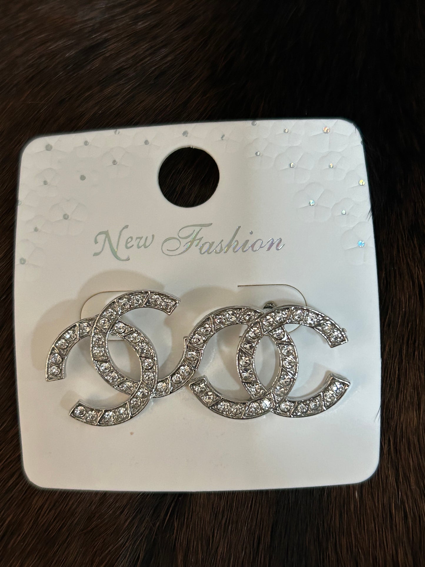 Western Rhinestones Double Horseshoe Earrings