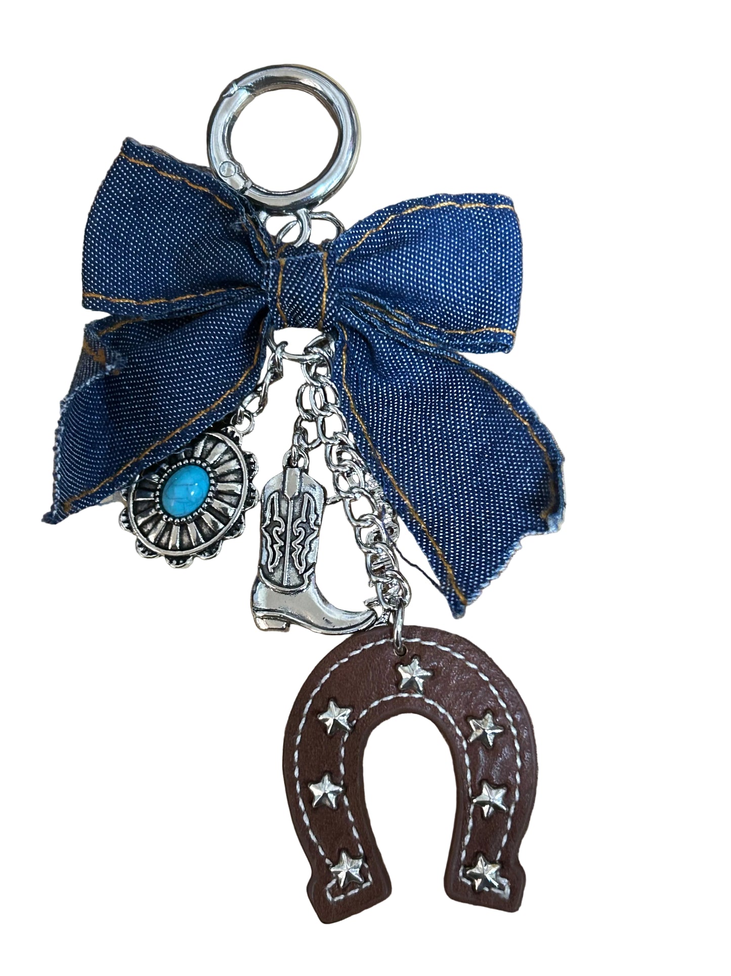 Western Bow Bag Charm Keychain