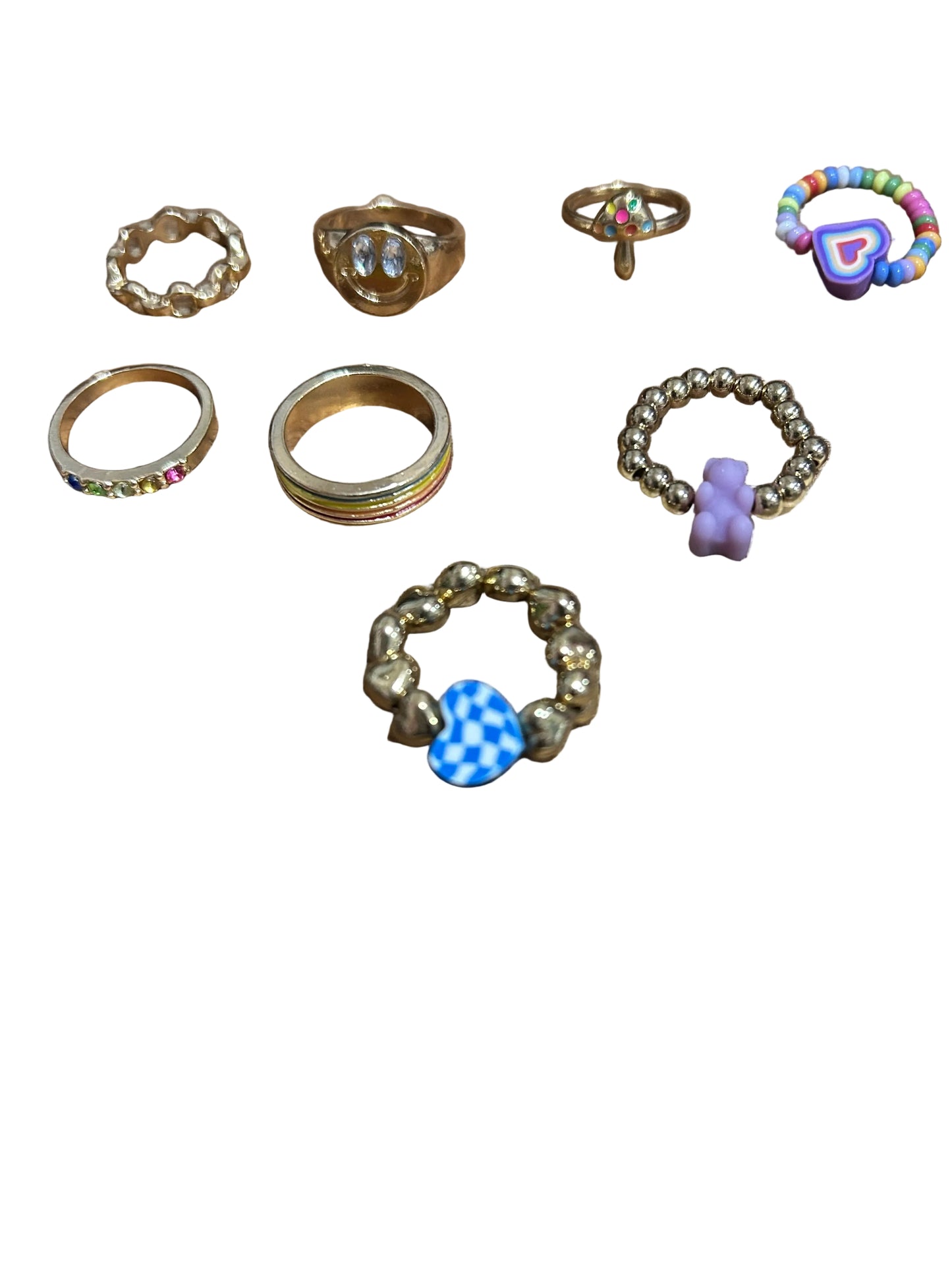 Rings for Girls Cute Smiley Bear Heart Designs