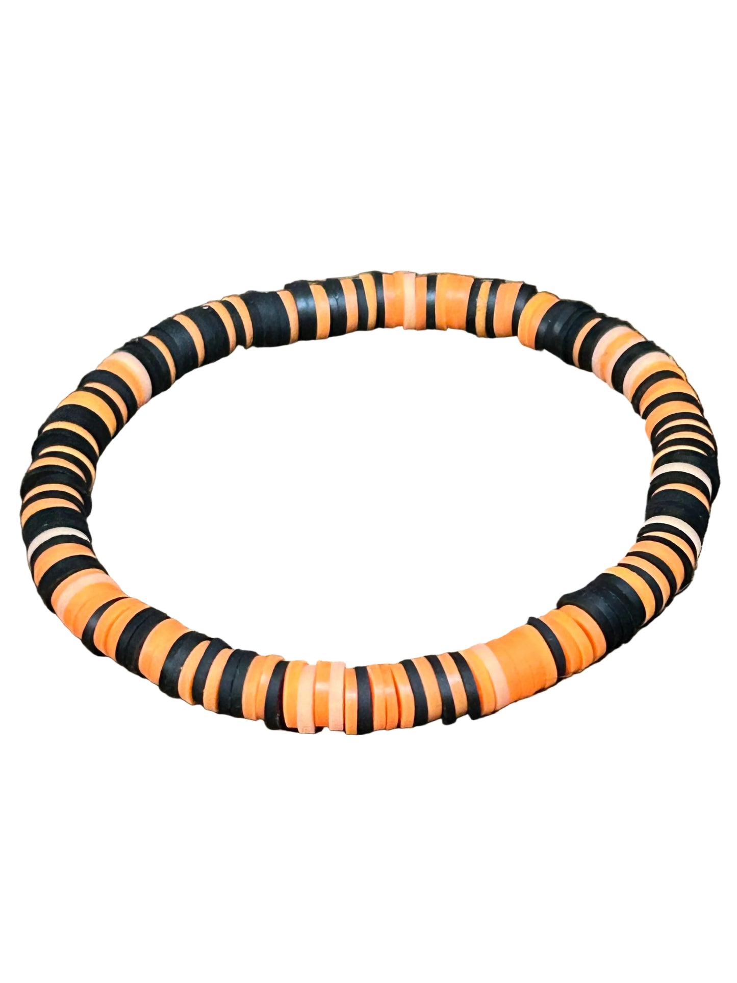 Orange Burst Clay Stretch Bracelet Assorted Sizes