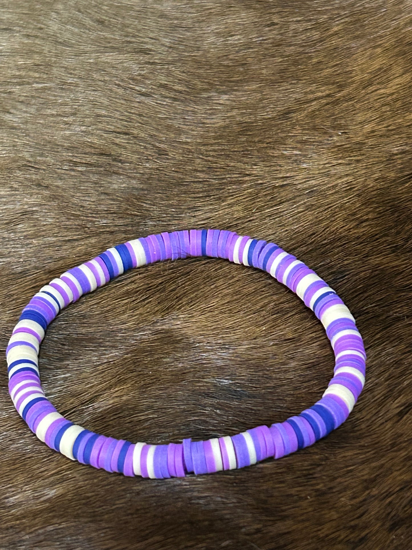 Grape Swirl Clay Stretch Bracelet
