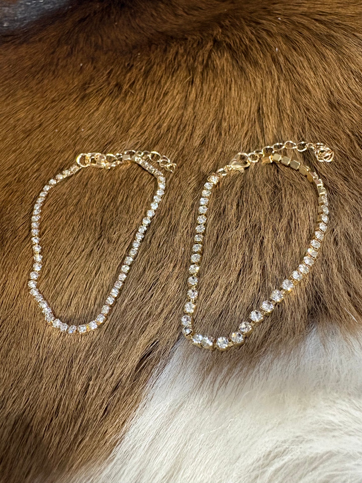 Vintage Clear Rhinestone Two Bracelet