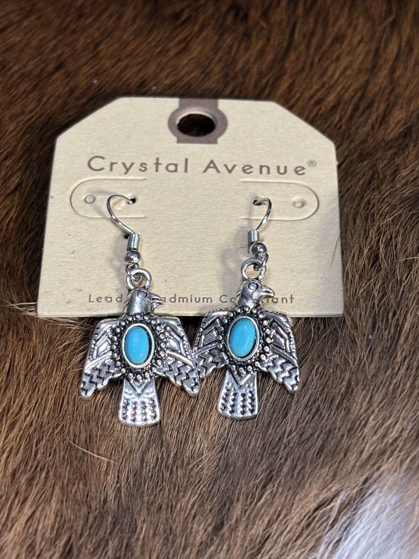 Southwestern Silver Imitation Turquoise Earrings