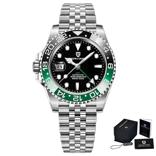 Men's Automatic Mechanical Sapphire Watch (Black Green)-0