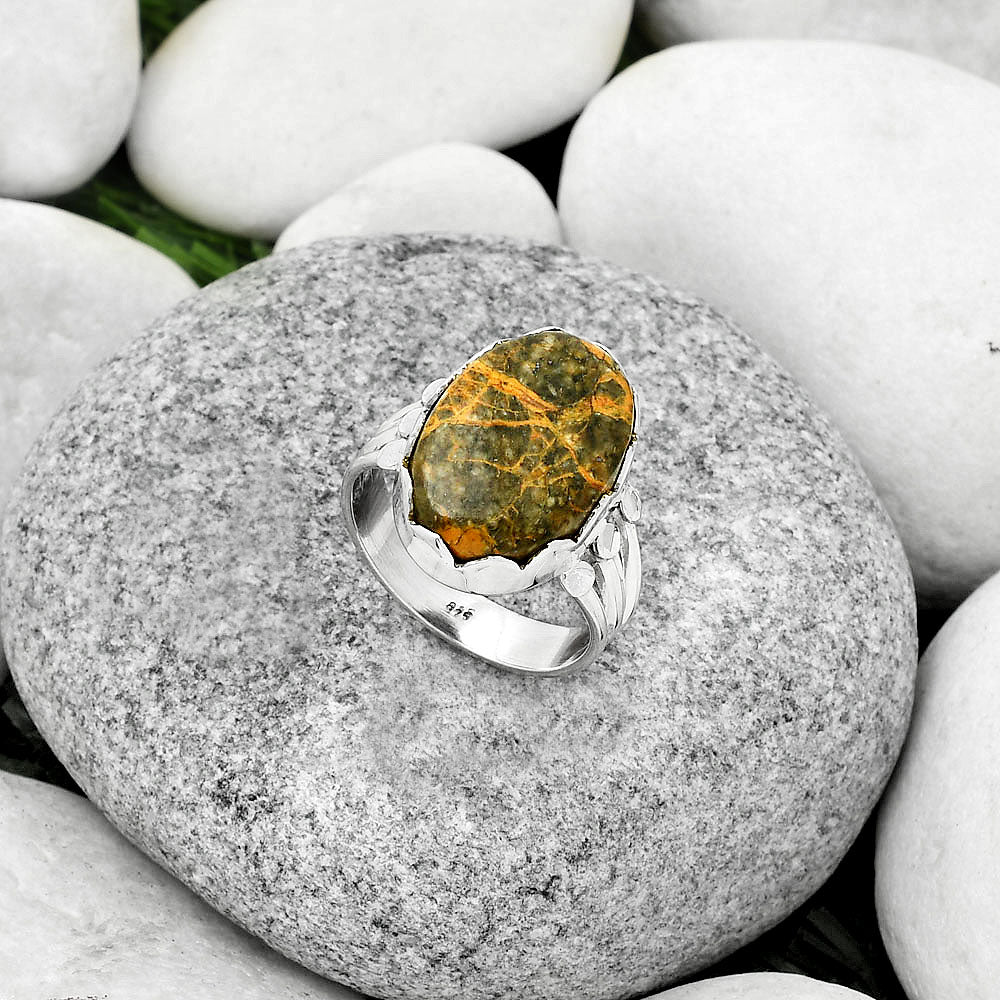 Natural Moroccan Yellow Jacket Jasper Ring size-9 R-1338 SDR184425