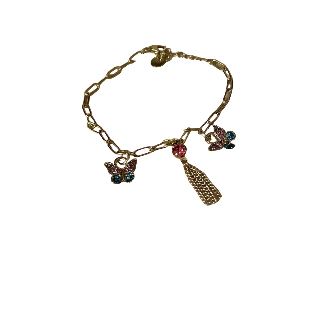 Little Rhinestones Butterfly Bracelet Chain