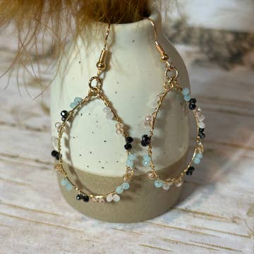 Stainless-Steel Gold-Plated Beads Western Earrings