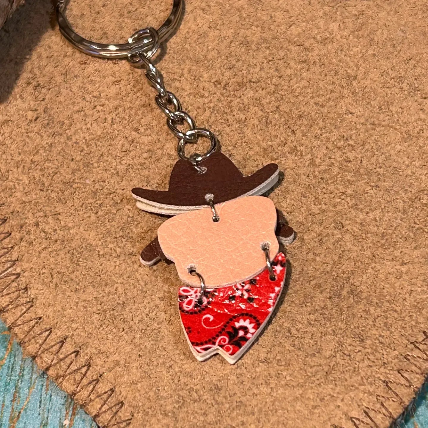 Western Puppy Dog As A Cowboy Keychain