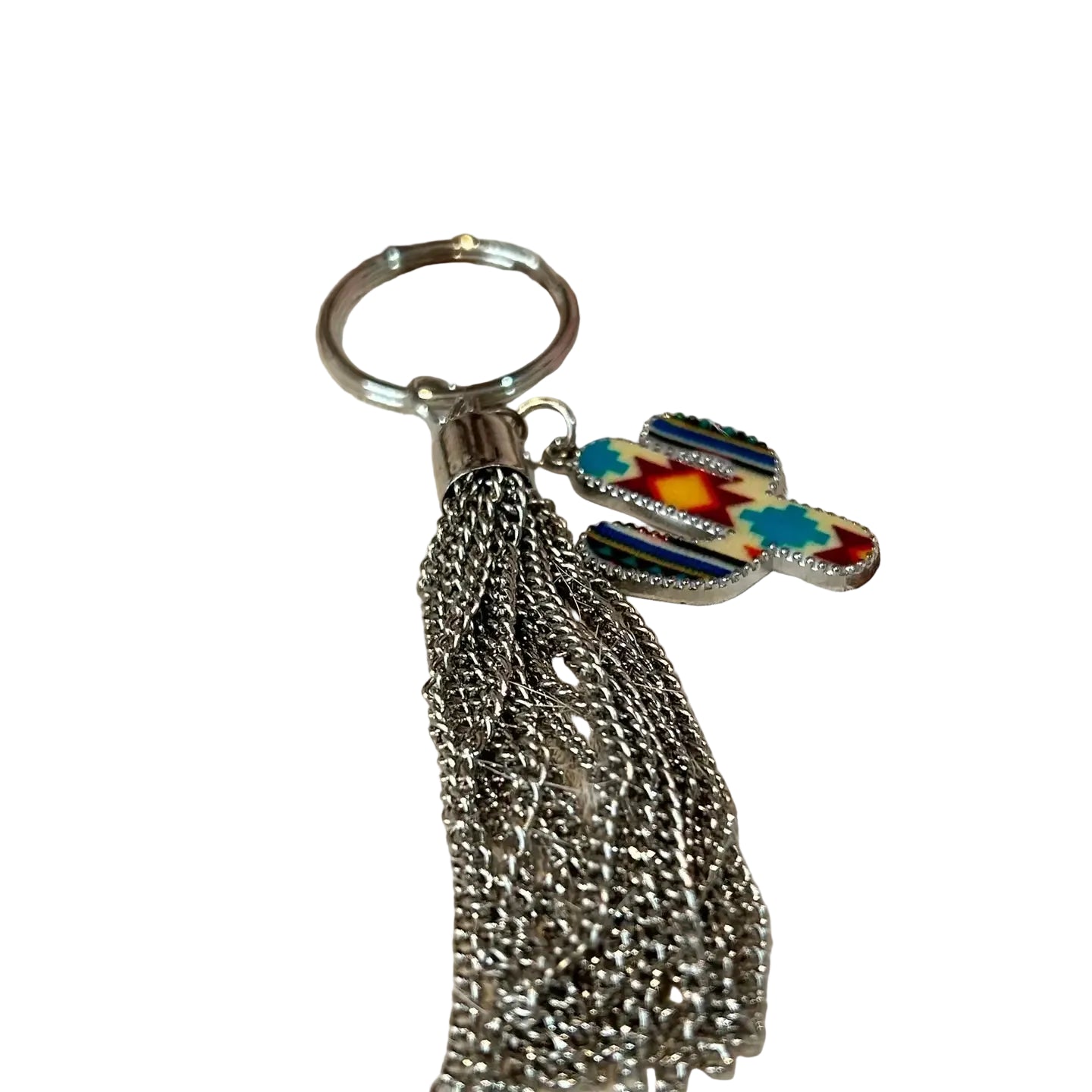 Western Colorful Cactus Keychain
