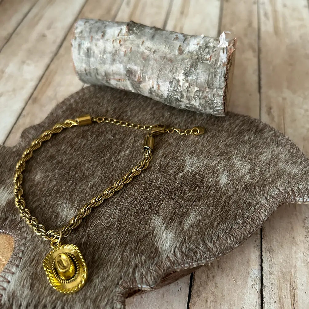 Western Cowboy Hat Rope Chain Bracelet
