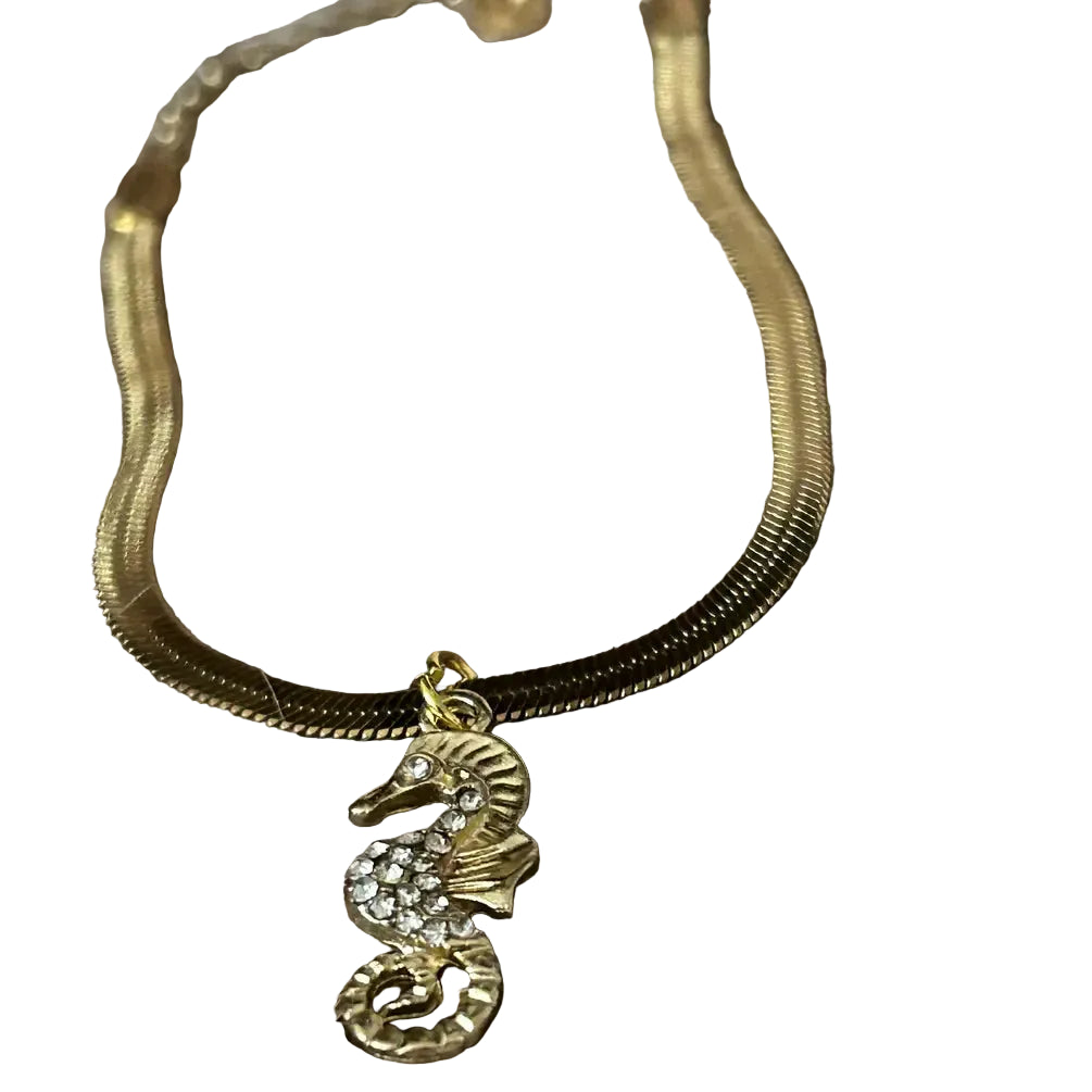 Seahorse Harringbone Chain Bracelet