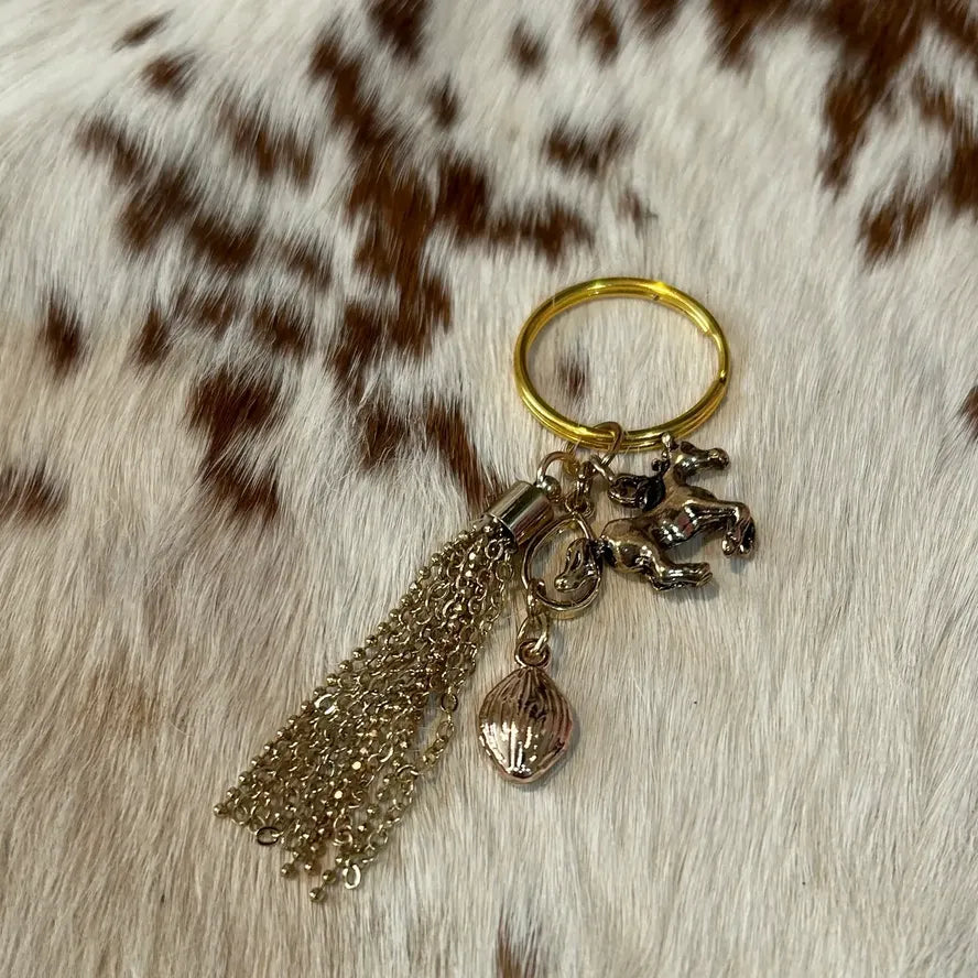 Western Keychain Horse with Long chains