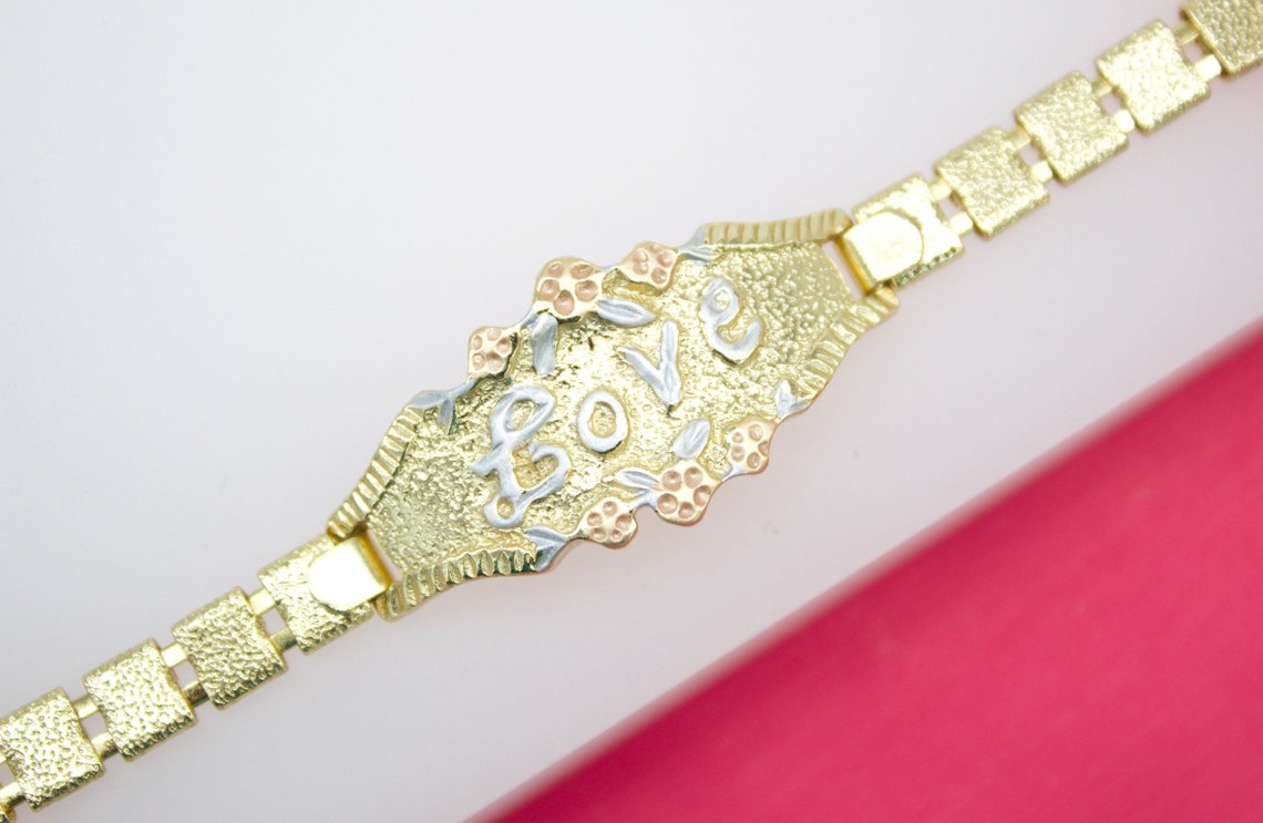 18K Gold Filled Designed Vintage Love Bracelet-1