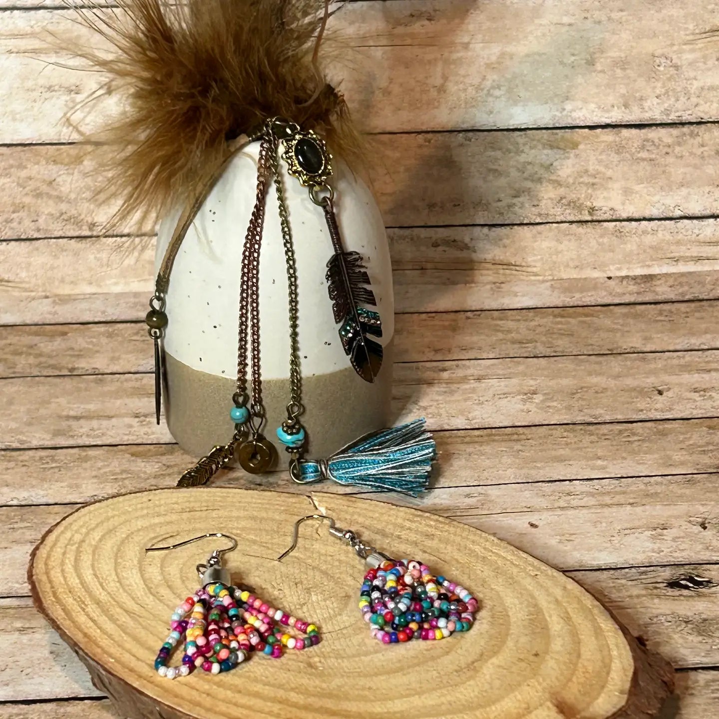 Western Dangle Assorted Colorful Seed Bead Earrings