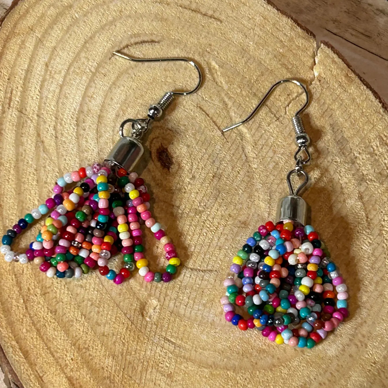 Western Dangle Assorted Colorful Seed Bead Earrings