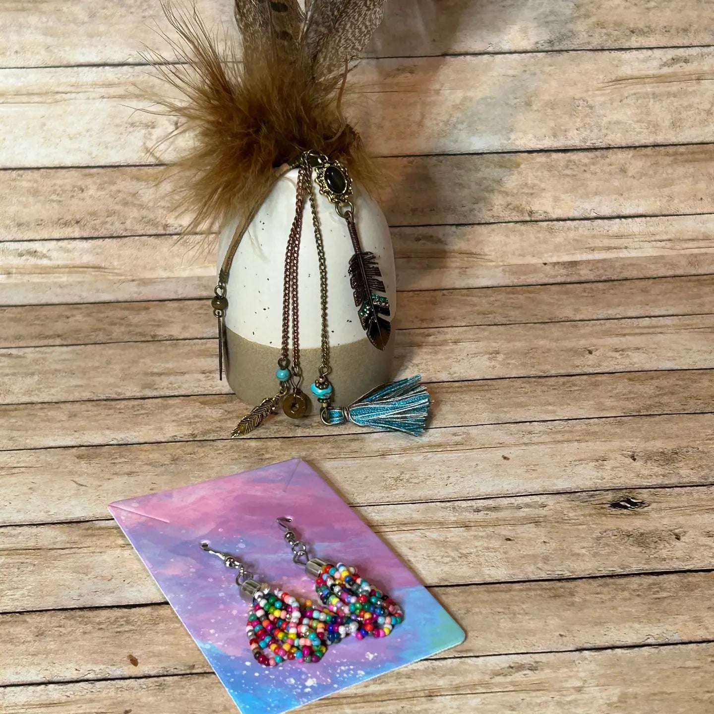 Western Dangle Assorted Colorful Seed Bead Earrings