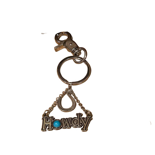 Western Howdy Horseshoe Keychain