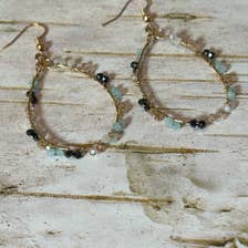 Stainless-Steel Gold-Plated Beads Western Earrings