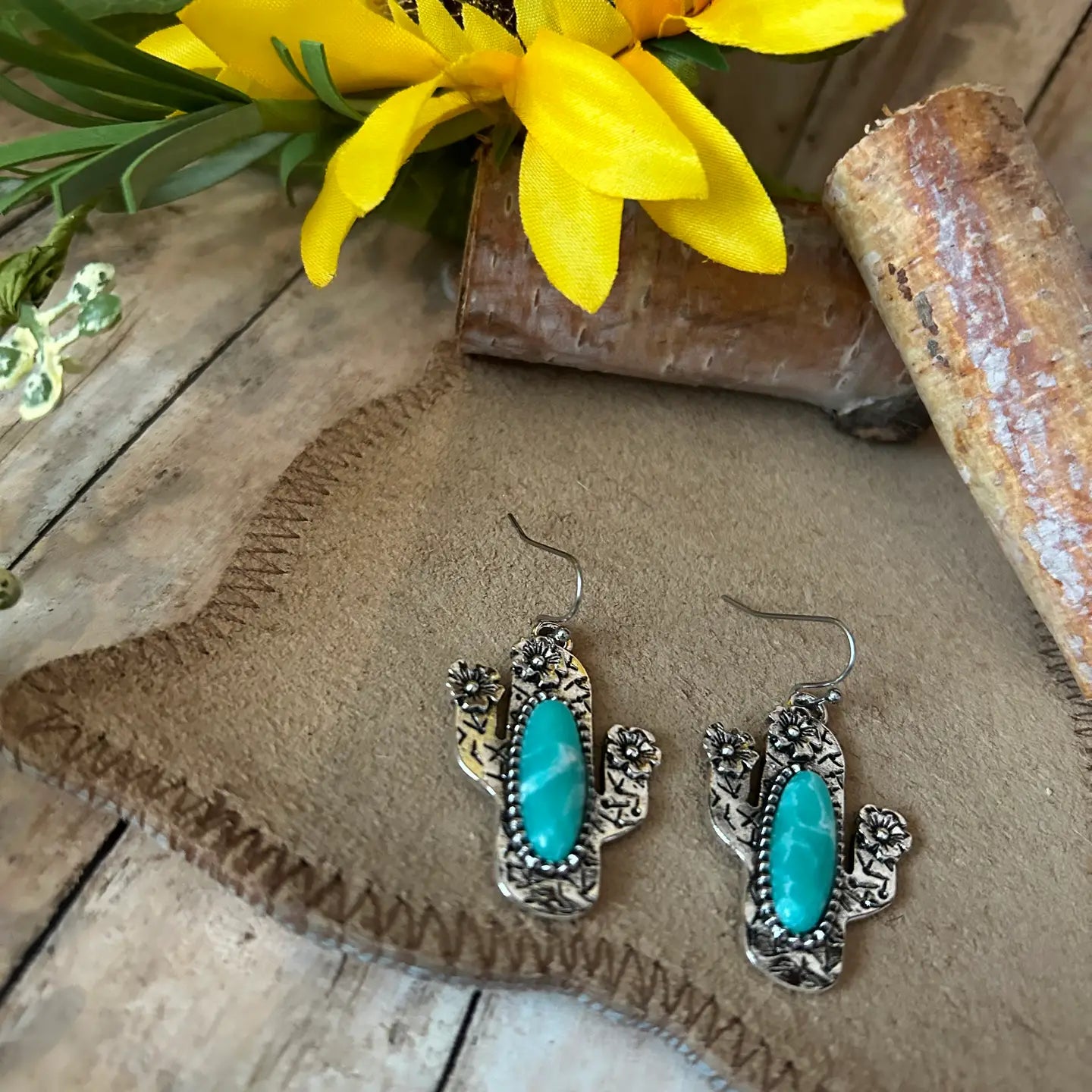 Western Cactus Theme Earrings