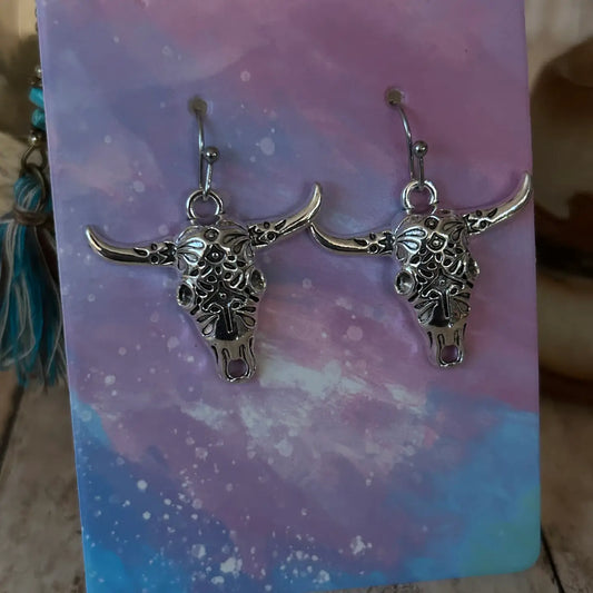 Western Steer Head Earrings
