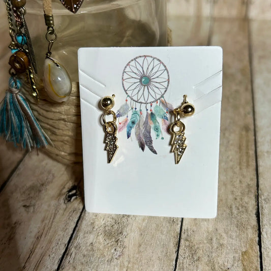 Lightning Bolt Rhinestone Earrings
