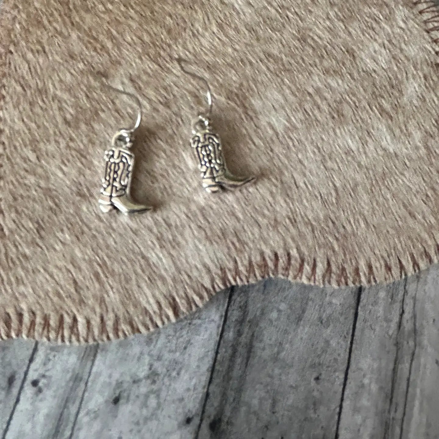Girls Western Cowboy Boot Silver or Gold Earrings