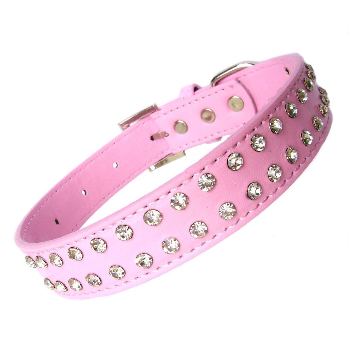 2-Row Dog Collars 10-20" - Pink