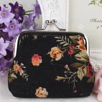 Women's Flower Cotton Buckle Coin Purses