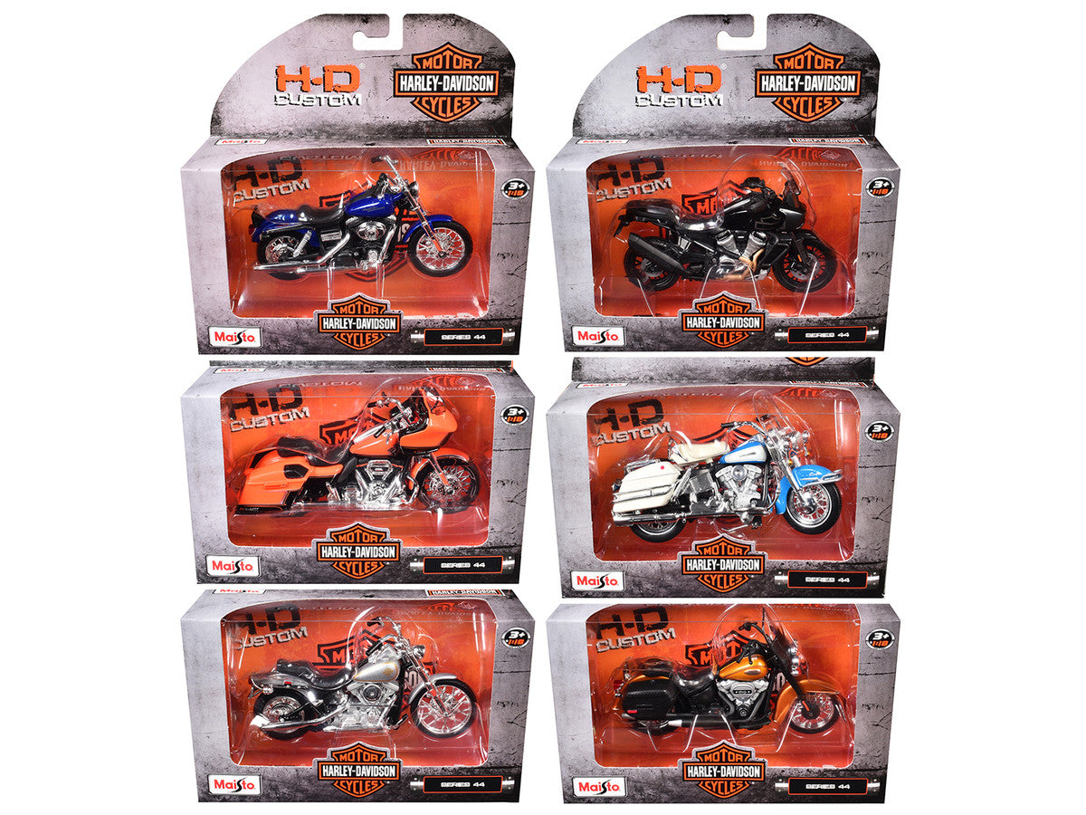 Harley-Davidson Motorcycles 6 piece Set Series 44 1/18 Diecast Models by Maisto-0
