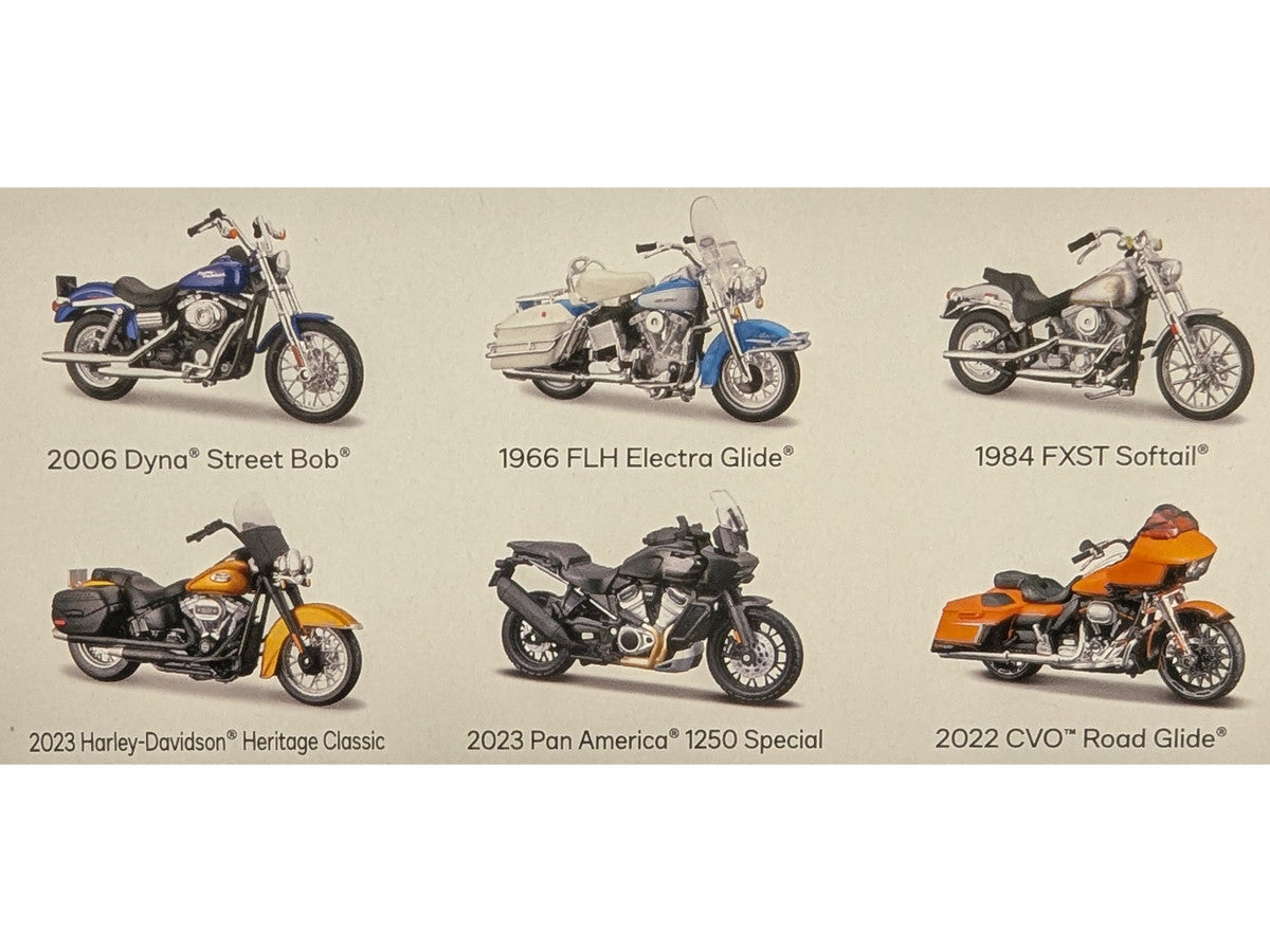 Harley-Davidson Motorcycles 6 piece Set Series 44 1/18 Diecast Models by Maisto-1
