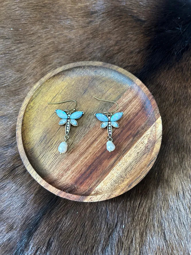 Florsent Blue Dragonfly Earrings