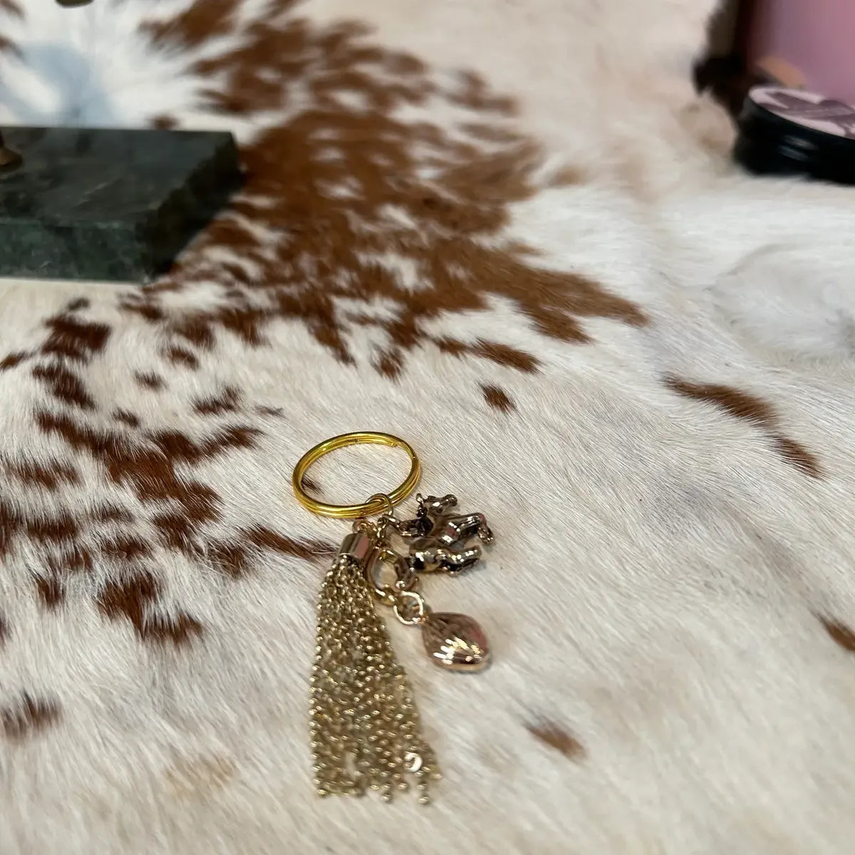 Western Keychain Horse with Long chains