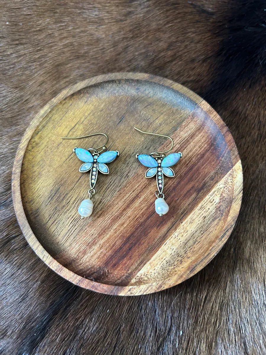 Florsent Blue Dragonfly Earrings